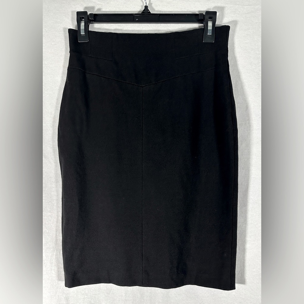 Ann Taylor Size 0 Black Stretch Zip Womens Straight Pencil Skirt